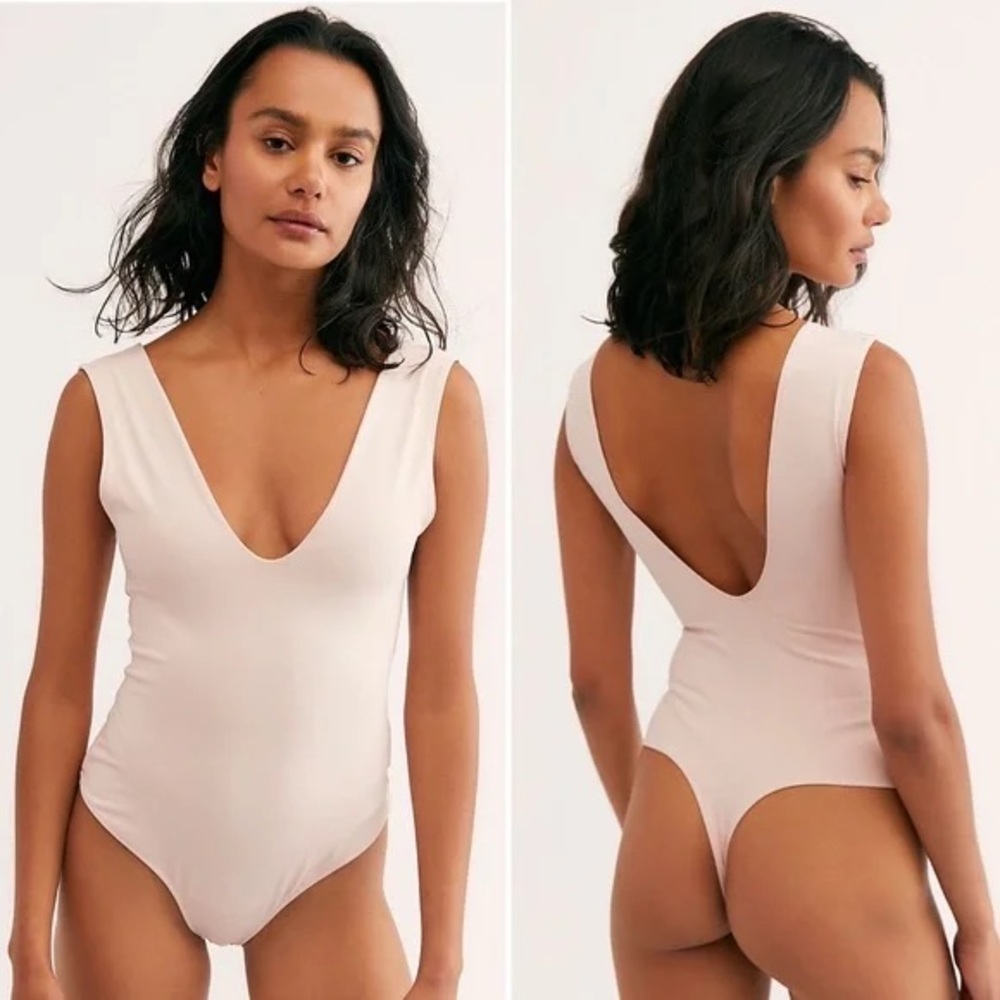 Free People Light Pink Bodysuit